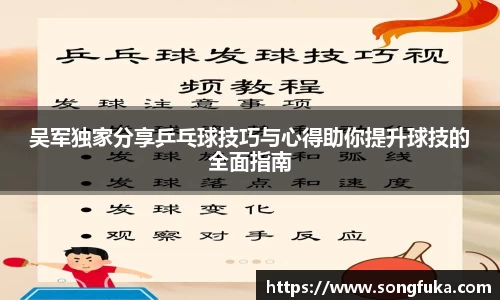 吴军独家分享乒乓球技巧与心得助你提升球技的全面指南